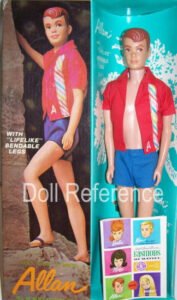 1964+ Allan Vintage Dolls Identified USA 3 1965 Mattel Allan bendable leg doll